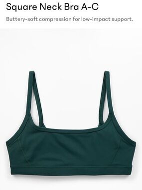 Athleta Teal Pine Square Neck Bra A-C New with Tags